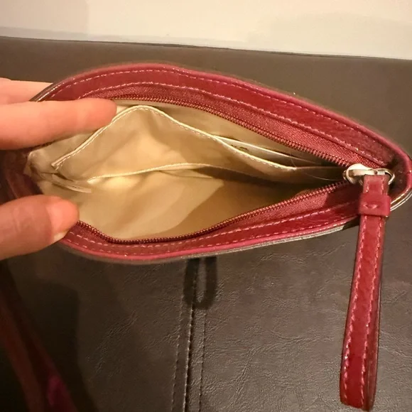 Coach Magenta Leather Wristlet - Picture 2 of 5